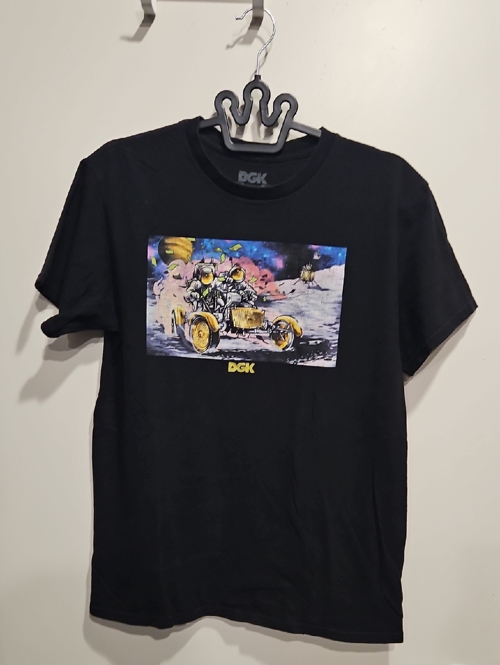 DGK Black Tee with Colorful Moon Ride Graphic Medium